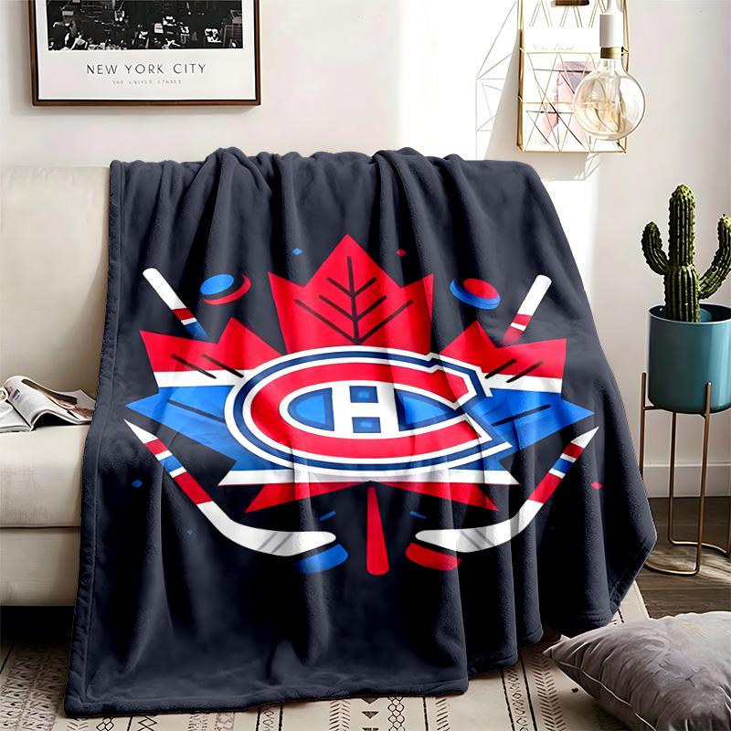 Montreal Canadiens Theme Blanket Suitable For The Sofa Camping And Travel Made Of Soft Flannel Material An Ideal Gift For Occasions Such As Birthdays