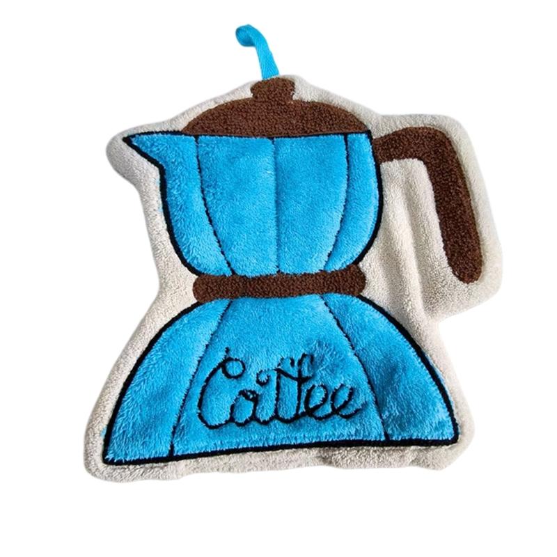 Absorbent Hanging Hand Towel in Soft Fabric, Washable Loop Cloth for Sinkside Hand Drying and Light Wiping Daily
