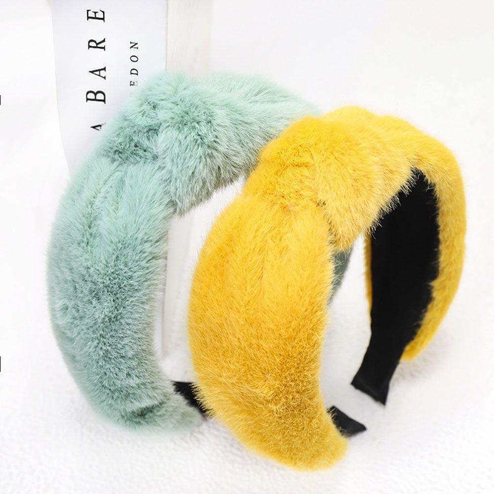 Wide Ornament Wide Winter Warm Hair Accessories Hair Bands Headwear Knot Headbands Plush HairHoop