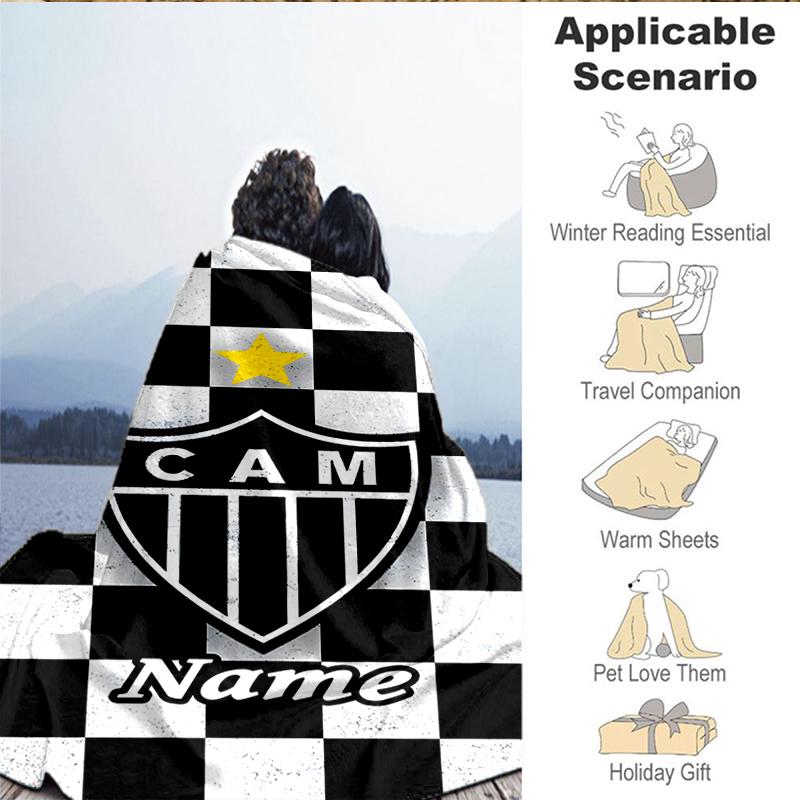 Custom Name Cam Team Spirit Blanket Lightweight Ideal Bedding Blanket Perfect for Travel, Camping, Living Rooms, Sofas, Christmas Gift