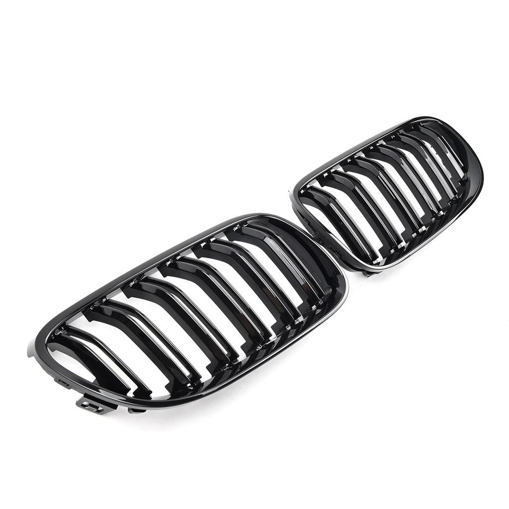 Front Bumper Grilles For BMW 3 Series E92 E93 2010-2013 Double Line Style Dual Slats Grills