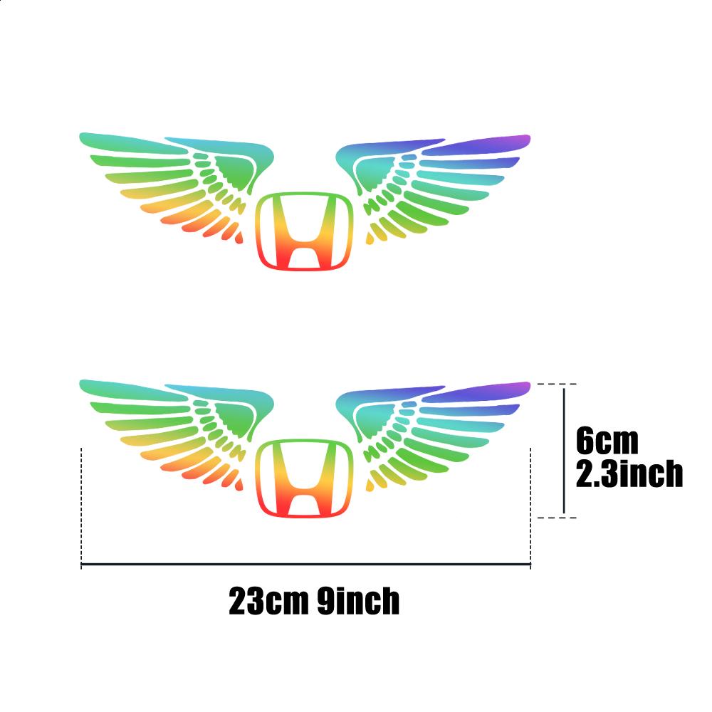 Colorful Reflective Laser Angel Wing Styling Car Trunk Door Stickers For Honda Mugen Typer ACCORD Airwave Avancier Civic INSPIRE