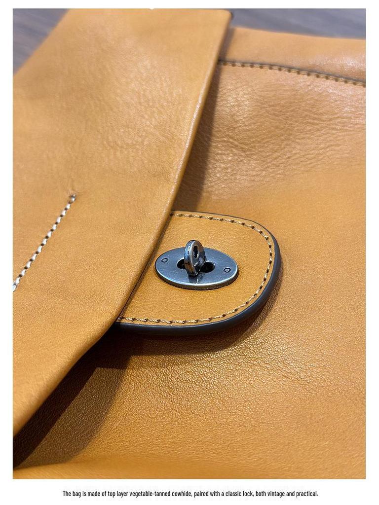2024 Autumn/Winter Vintage Handmade Women's Genuine Leather Shoulder & Crossbody Bag