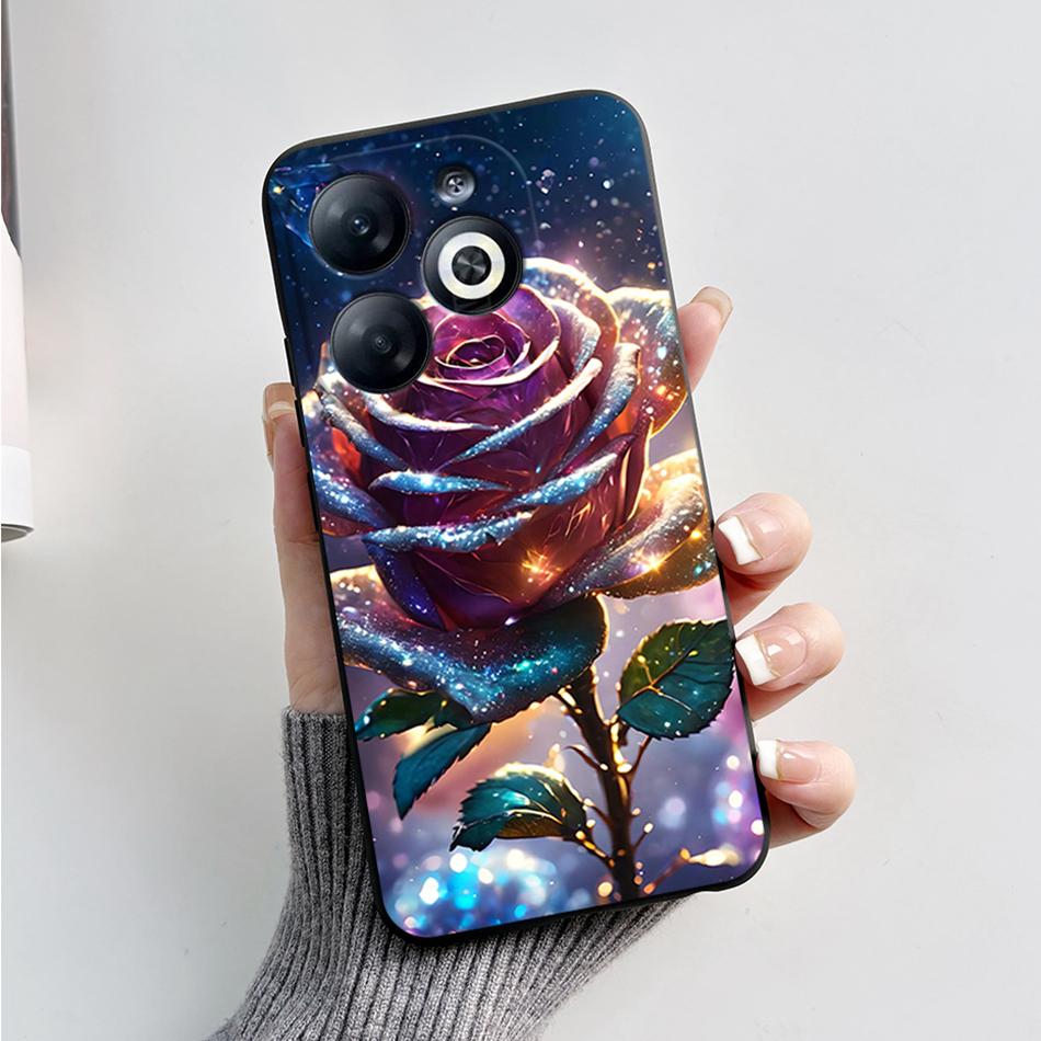 

Чехол для Infinix Smart 8 Задняя крышка Черный Силиконовый Мягкий ТПУ Мраморный Чехол для Infinix Smart 8 X6525 Funda Чехлы для телефона Smart8 Coque Infinix Smart 8