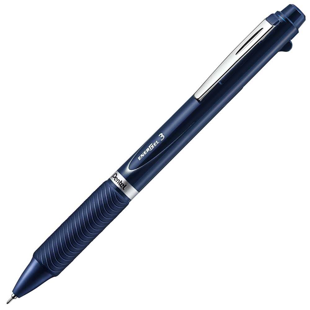 Pentel Ballpoint Pen Gel Ink EnerGel Multicolor 0.5mm Dark Blue Barrel XBLC35C BlackRedBlue