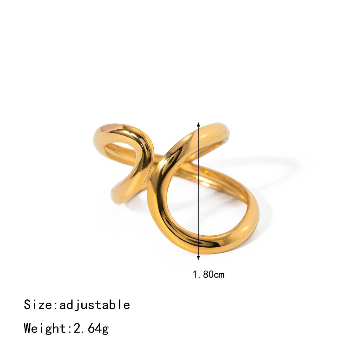 

Yori Simple Wave-shaped Irregular Hollow Open Ring For Women High Quality Charming Jewelry Accessories Tarnish Resistant золотистый