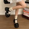 College Style Black Platform Small Leather Shoes Women's 2025 Summer New Japanese with Skirt Bow Mary Jane Single Shoes