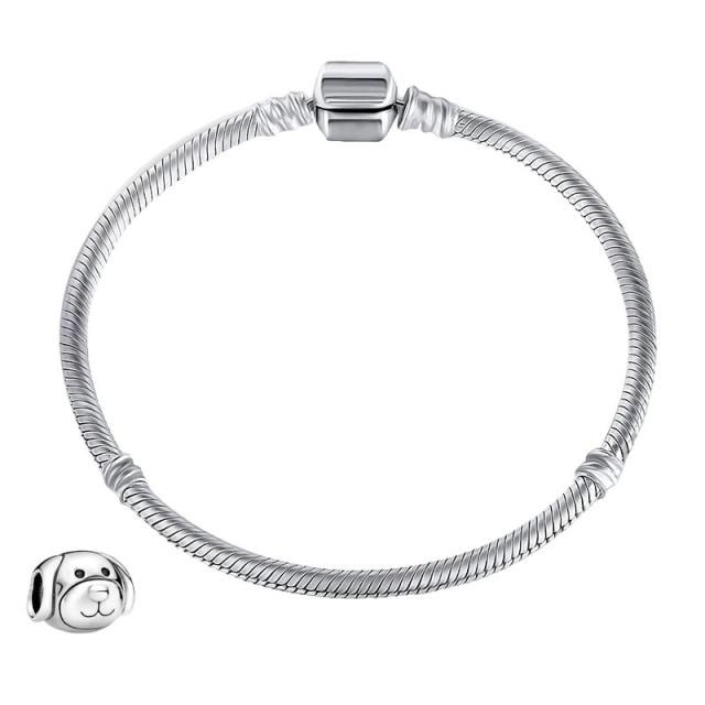 Mc Authentic Vintage Silver Mushroom Dog Heart Embrace Angel Beads Fit Fashion Charms Bracelet For Women New Diy Jewelry