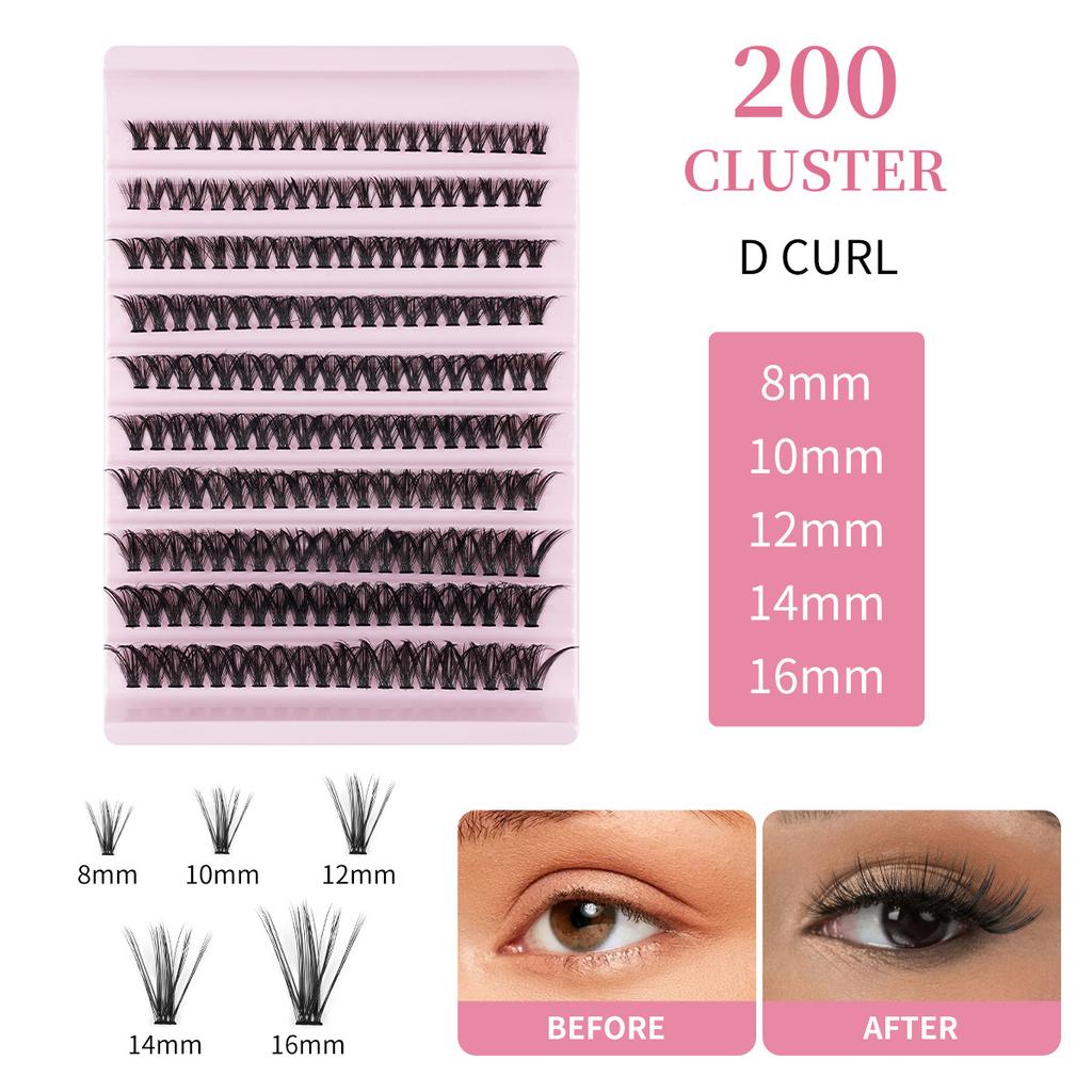 30P40P Hot Melt Multi-Haired False Eyelashes Segmented Self-Grafting Thick Natural Stage Flat False Eyelashes