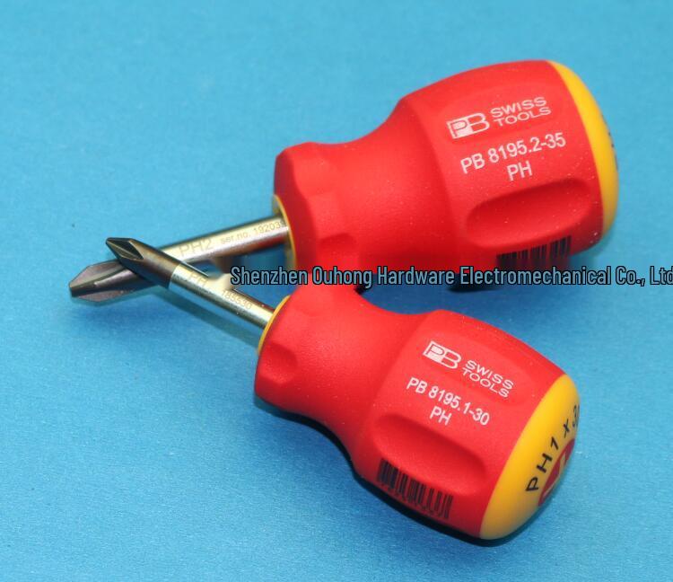 Swiss PB Tools 8195 Series PH1/2 Short Handle Phillips Screwdriver