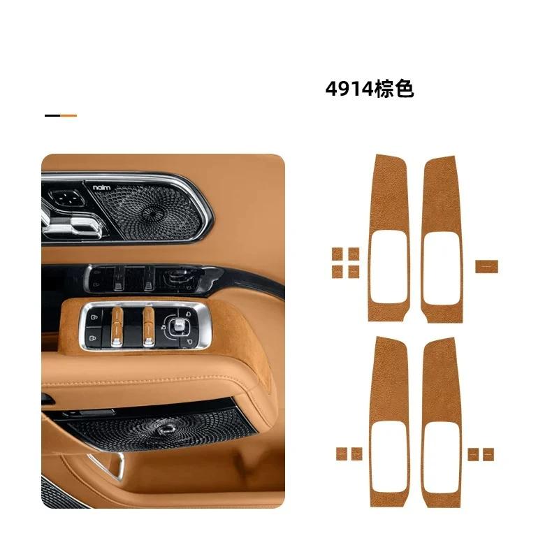 Italian Suede Interior Stickers for ZEEKR 9X 2025 2026 Car Door Window Lift Decal Air Outlet Frame Trim Strip Center Dash Panel