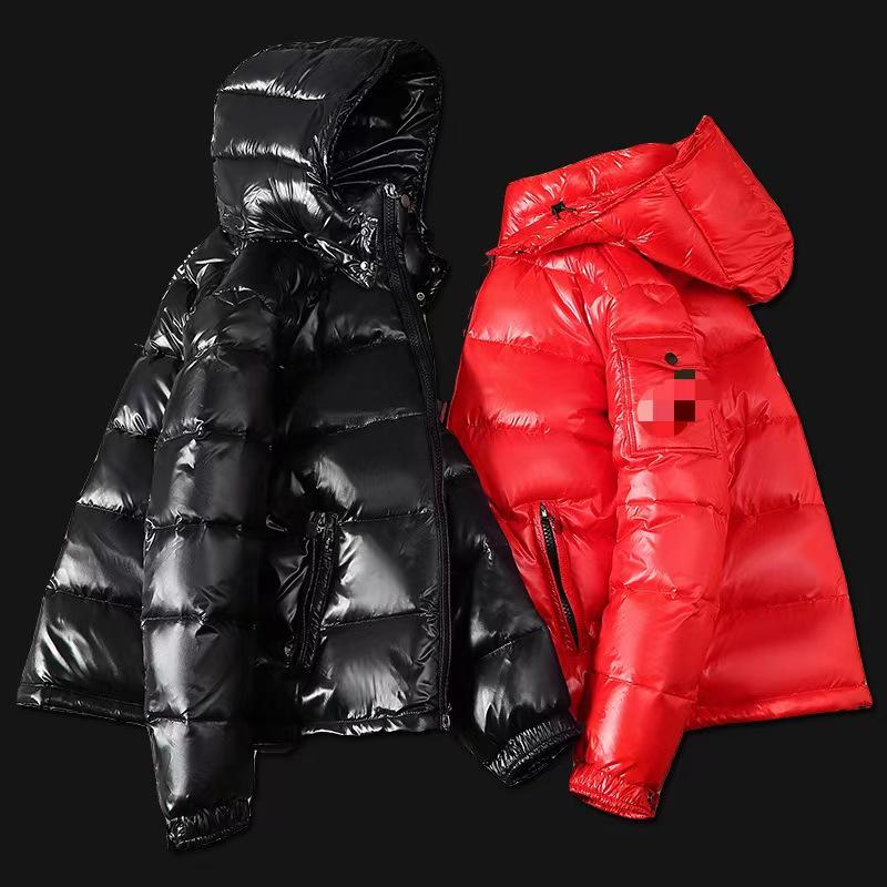 Veste d'hiver épaisse à surface brillante - Veste courte tendance pour couple