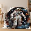Cartoon Astronaut Universum Spaceman Weltraum Flanelldecke Weiche Warme Überwurfdecke für Schlafzimmer Wohnzimmer Bett Reise Kinder