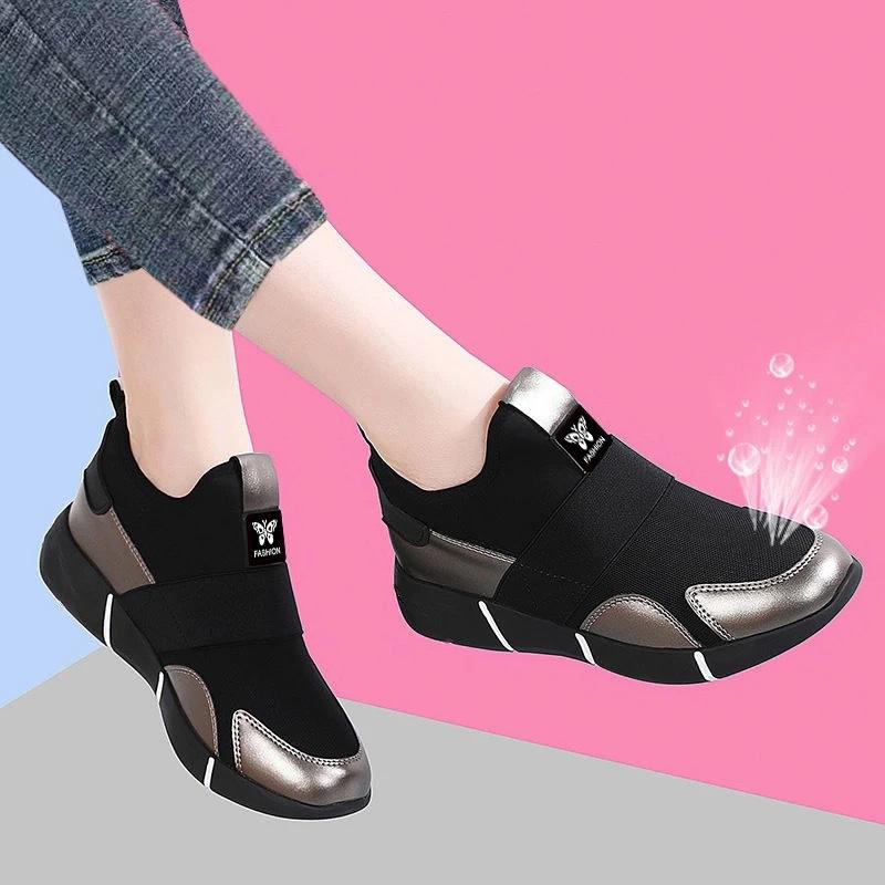 New Spring and Summer Women's Shoes Breathable Mesh Soft Sole Versatile Leather Walking Mother Shoes One Pedal Lazy Shoes