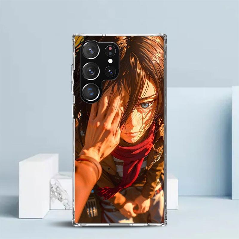 A-Attack on T-Titan Annie Mikasa Soft Cover for Samsung Galaxy S25 Edge S26 S24 S23 Ultra Phone Case S22 S21 Plus S20 FE Print P