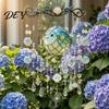 Stained Glass Style Suncatcher Ocean-Themed Crystal Wind Chime, Acrylic Jellyfish Seahorse Pufferfish Hanging Ocean Theme Chimes with Prism