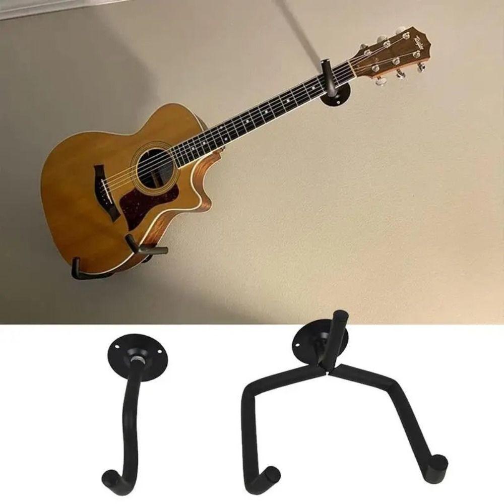 Wall Mount Guitar Hanger Metal Guitar Holder Stand Non-slip Guitar Display Rack Ukulele