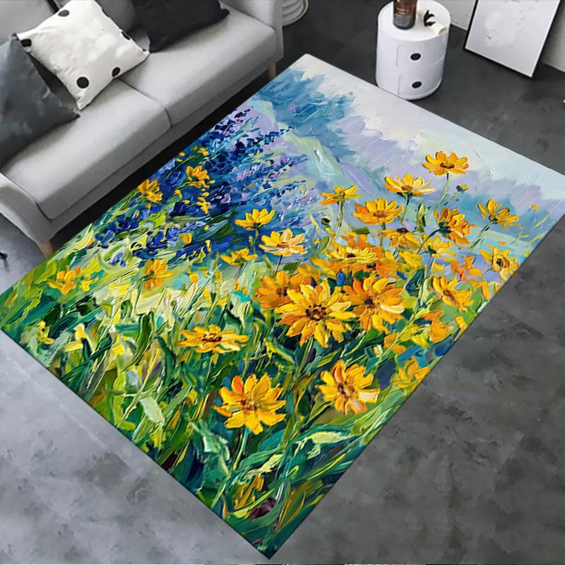 2025 New Healing Flower Carpet Rug for Living Room Bedroom Home Sofa Decoration,Kids play Non-slip Floor Mat