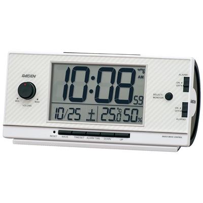 Seiko Clock NR539W Digital Alarm Loud PYXIS RAIDEN White 77 X 167 X 57mm Radio-Controlled Clock, Volume, Pearl,