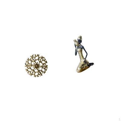 Rustic Iron Wall Art Sculpture with African Tribal Lady Statue 3D Hanging Plaque Handmade Craft for