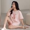 Flower Blossom Liying Summer Short sleeved Shorts with Chest Mat Women's Pajama Set HK