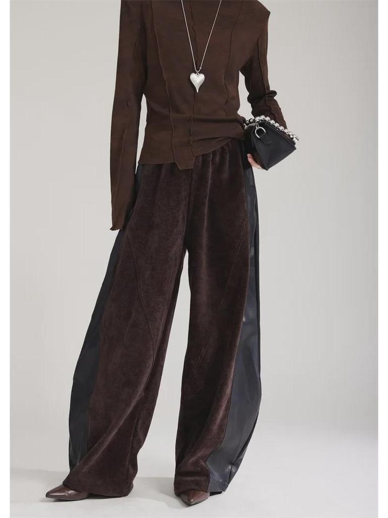Maillard Women's Wide-Leg Velvet-Lined Sports Sweatpants for Autumn/Winter