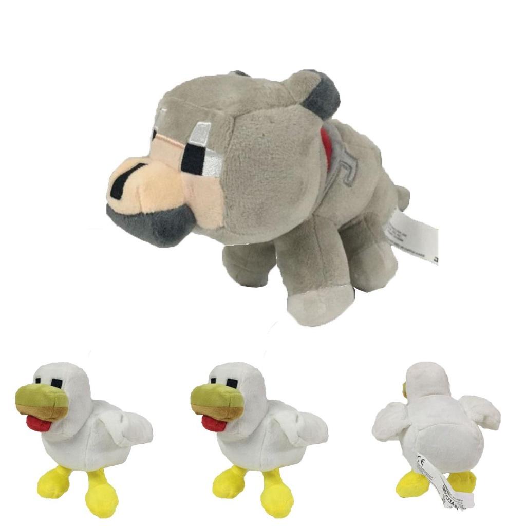 Cute 20cm Minecraft Plush Toy Collection Featuring Snow Golem Wolf Chickens For Kids