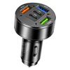 100W 5 Ports Car Charger with Voltage QC3.0 Super Fast Charger 12V-24V Cigarette Lighter Car Phone Charger for Phone Tablet