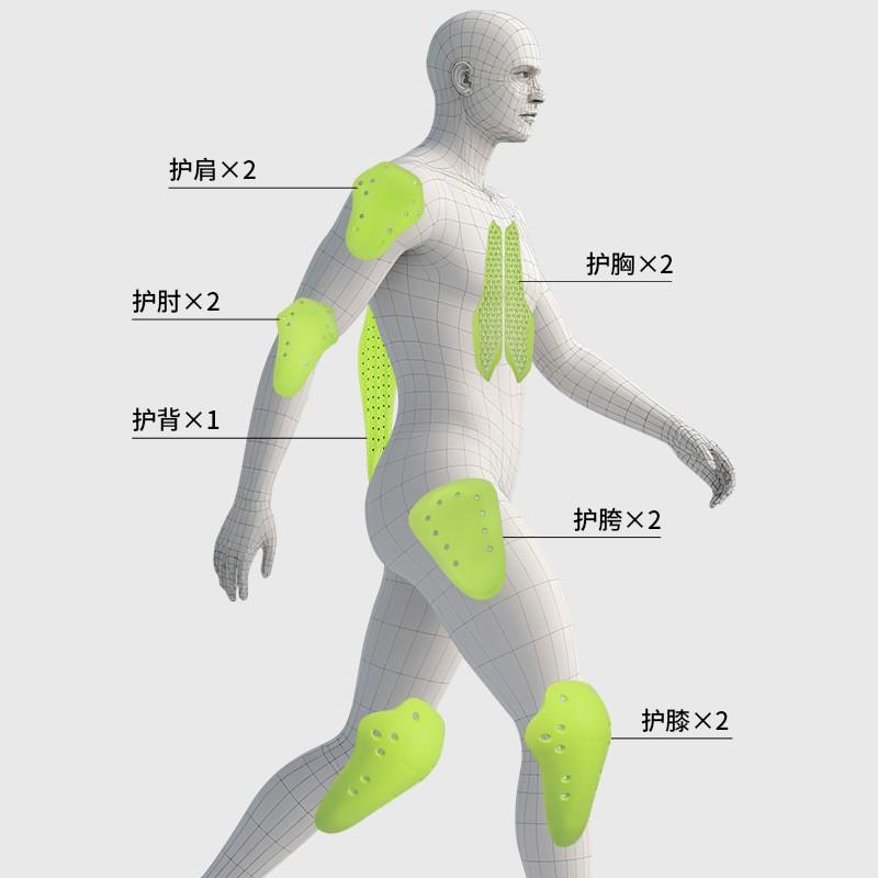 CE Certified Full Body Protective Gear Set Cycling Sports Back Knee Hip Elbow Shoulder Chest Pads