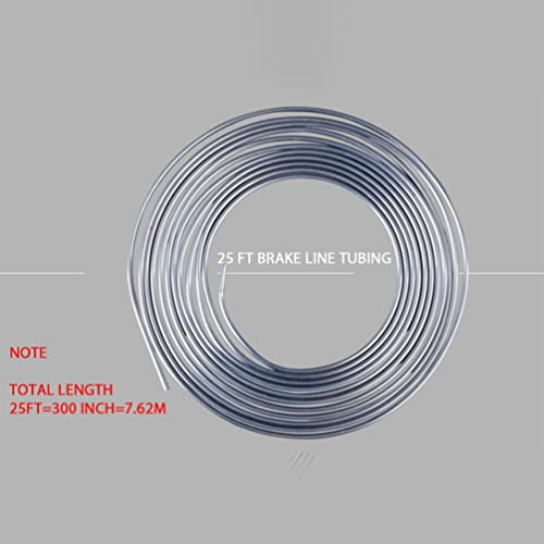 POPETPOP Brake Pipe, Zinc Pipe, Soft Pipe, 3/16" ID, 762cm Length, Tube Kit, 30 Pieces (Set of 2), Silver/Golden, 762x0.47cm
