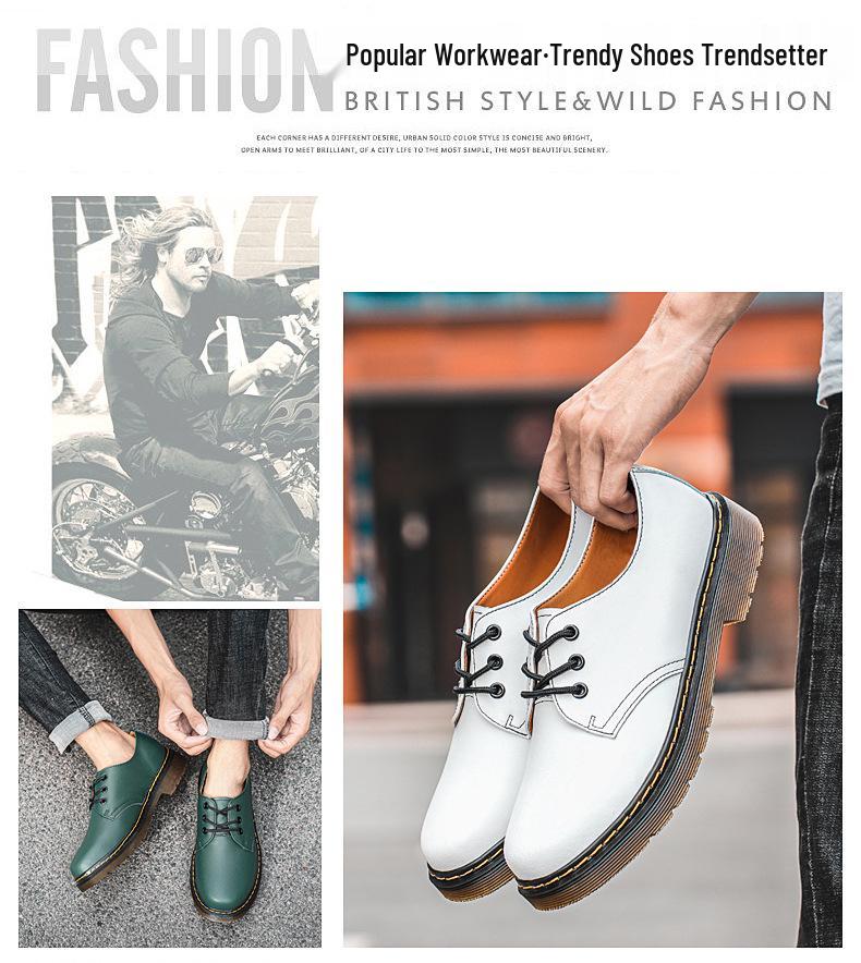 1461 Plus Size Unisex Cowhide Leather Casual Shoes