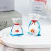 Cute Mini Glass Fish Tank Creative Handcrafted Glass Fish  Desktop Decoration
