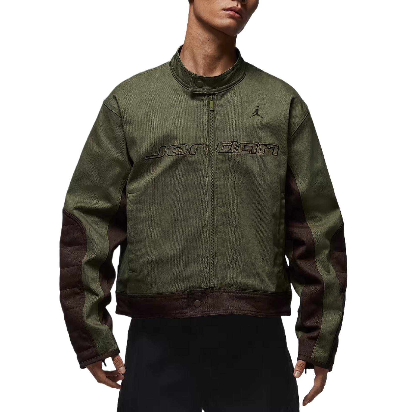 

Jordan Brooklyn Spliced Stand Collar Skin-Friendly Long Sleeve Cotton Jacket Men Jacket HV1049-222 3XL