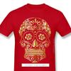 2023 New Men's 100% Cotton Hip Hop Fashion Leisure Fun Gold Skull Print Pattern High Quality Comfortable Street Fitness