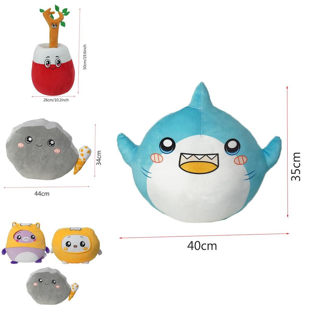 Lankybox Foxy Boxy Shark Rocky Sticky Plush Toys Maximum Softness And Comfort