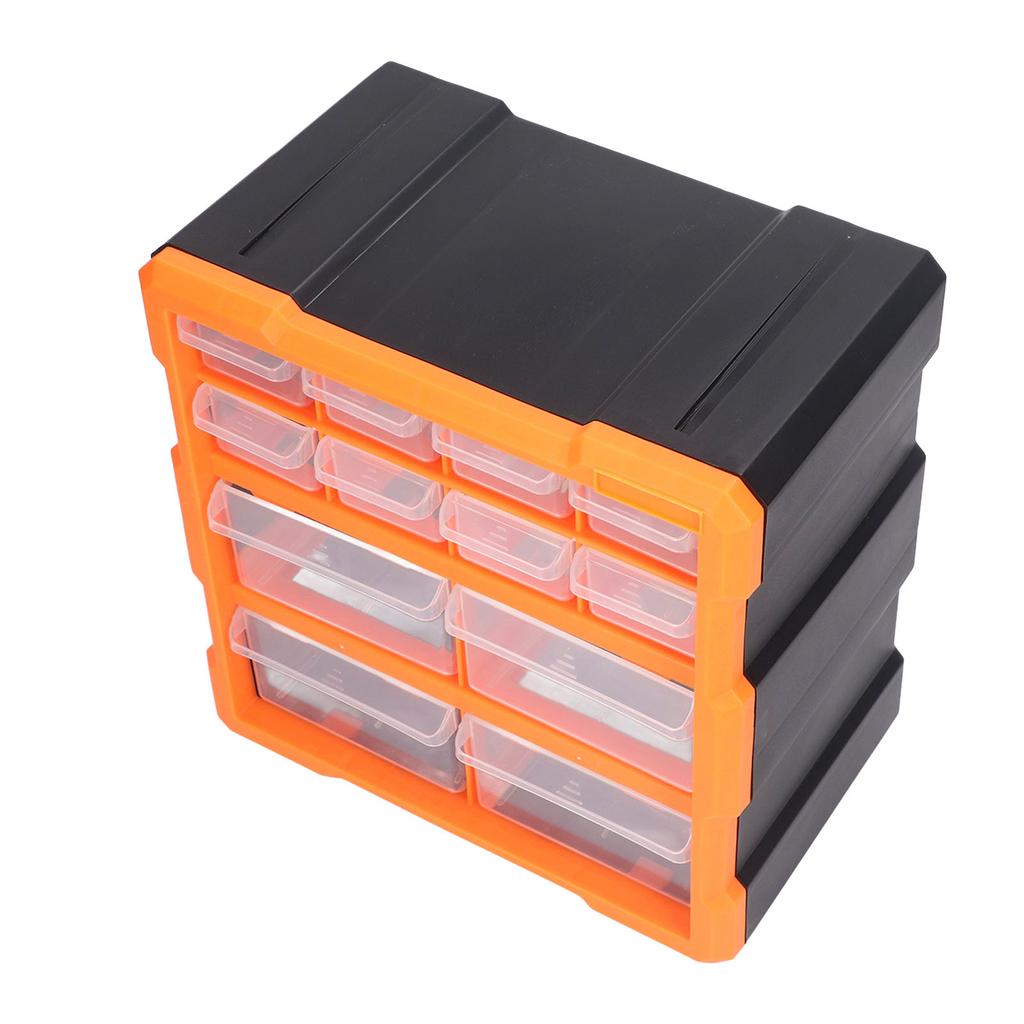 12 Drawer Hardware Organizer Office Stationary Craft Translucent Drawer Workshop Screw Storage Box