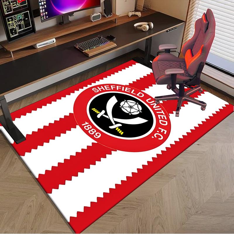 1PC She-ffield Fc Crest Rug Game Carpet, Floor Mat for Bedroom Living Room Entryway Rug, Home Decor Idea Gift for Christmas birthday