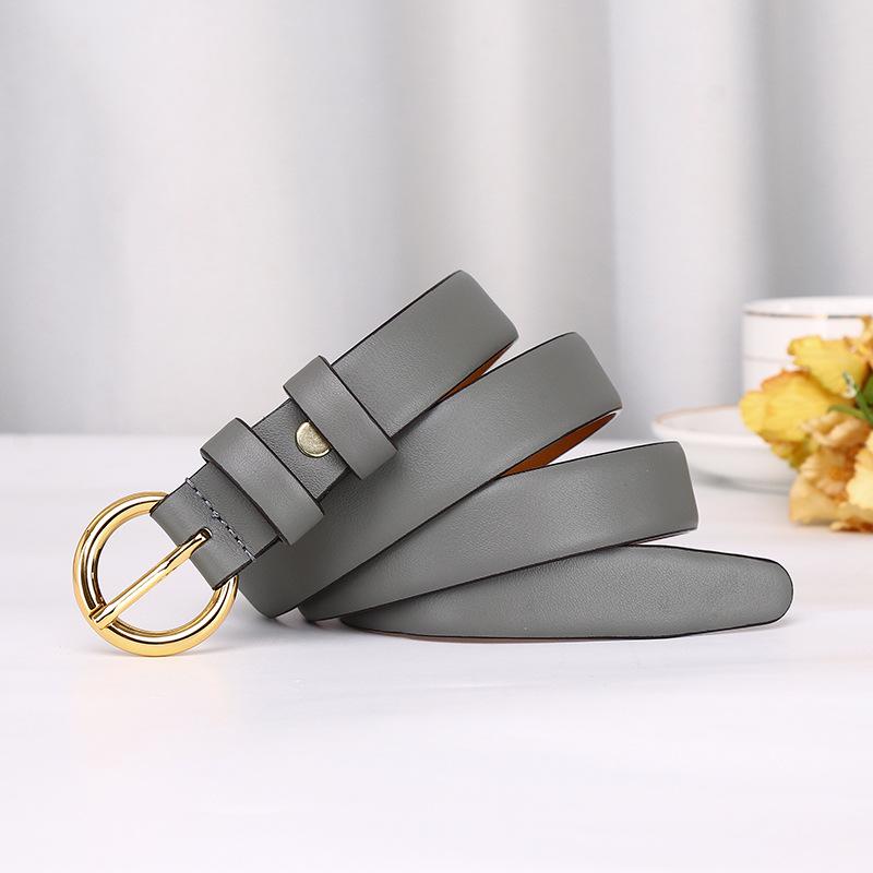 New Napa Leather Lady College Style White Belt Female Simple Fashion Trend Versatile Fairy Style Belt Female