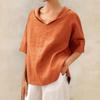 QICED Women's Fashion Casual Solid Color Print Short Sleeve V Neck Blouses & Shirts