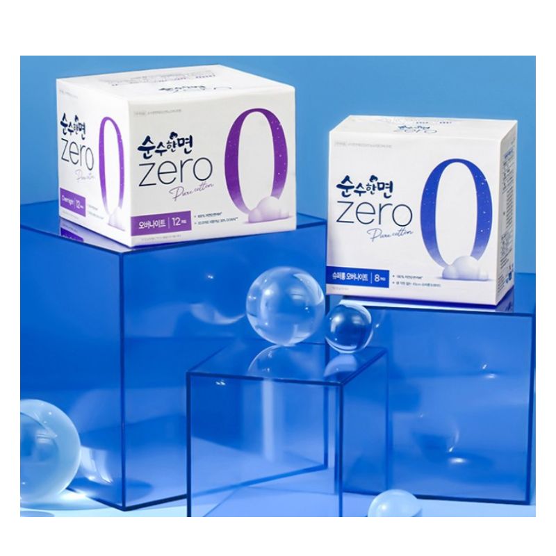 Reine Baumwolle ZERO mit Flügeln Nacht-Binden 33cm 12 Binden x 2 Packungen Koreanische Damenhygiene-Binden