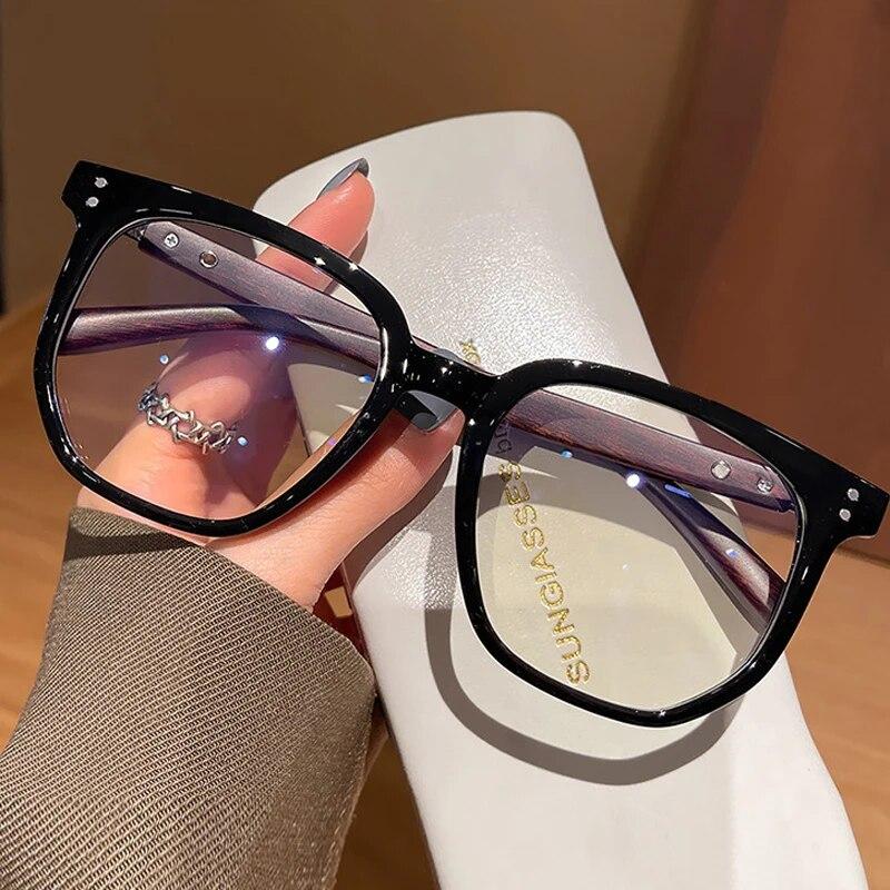 Fashion Wood Grain Anti-blue Light Reading Glasses Retro Large Frame Presbyopia Eyeglasses For Women Men Diopter 0 +1.0 To +4.0
