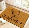 Chicken Pattern with Welcome Mat Text Print, Suitable for Multiple Scenes Like Bedroom, Kitchen, Dining Room, Bathroom Carpet