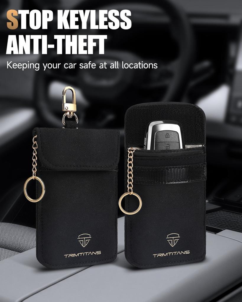 Awapow Signal Blocking Faraday Bag Mobile Phone Anti Theft Shielding Bag RFID Car Key Protection Storage Case Car Accessories