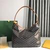Ding Edition Hobo Crossbody Tasche: Hundezahn Weiches Leinen, Leder Schultergurt