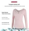 Autumn-Winter Lace Thermal Underwear Set: Seamless, Temperature-Controlled, Plus Velvet Base Sweater & Trousers for Women.
