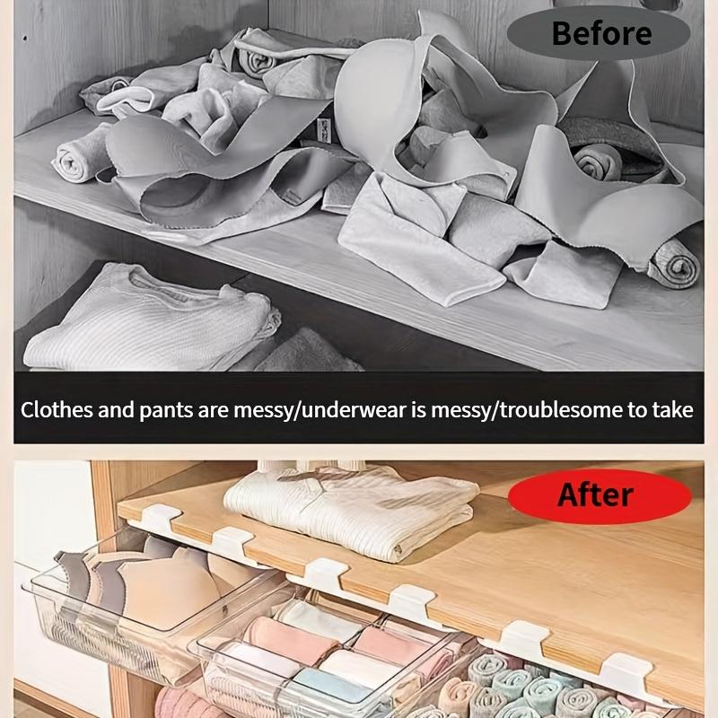 15-Compartment Hanging Underwear Organizer, Plastic Wall-Mounted Storage Box for Socks and Drawers, Space-Saving Transparent Closet Shelf Divider