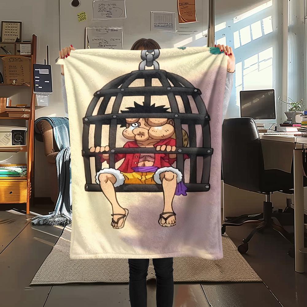 One Piece character Print Flannel Blanket,High quality Comfortable for All Seasons,Home Decor,Warmth and Comfort,Perfect for Christmas Gifts
