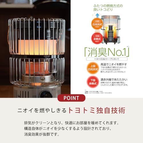 TOYOTOMI Oil Stove KR-47A(W) White Made Japan Convection Type Far Infrared Double Clean Deodorization Wooden Rooms Up 12 Tatami Concrete 17 High Power