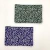 Kyosuke Japan-made Cotton Pouch Cosmetics Makeup Approximately 1912.5cm Cosmetic Travel Small Items Flat Dot Arabesque Navy Japanese Pattern