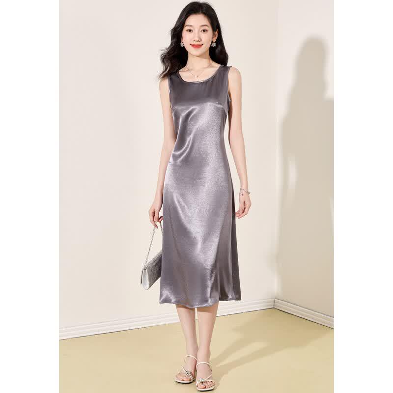 Elegant Two-Piece Satin Dress Set